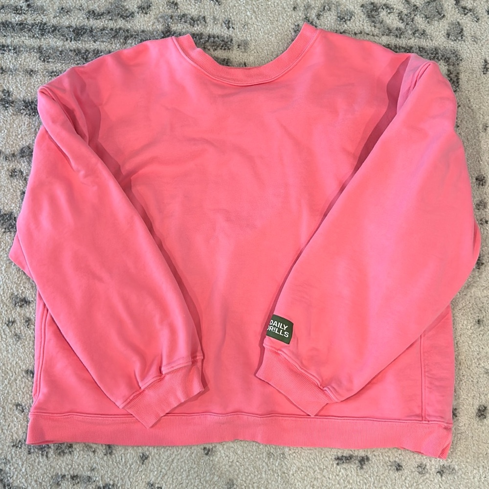 Daily drills unisex crewneck in pink oversized